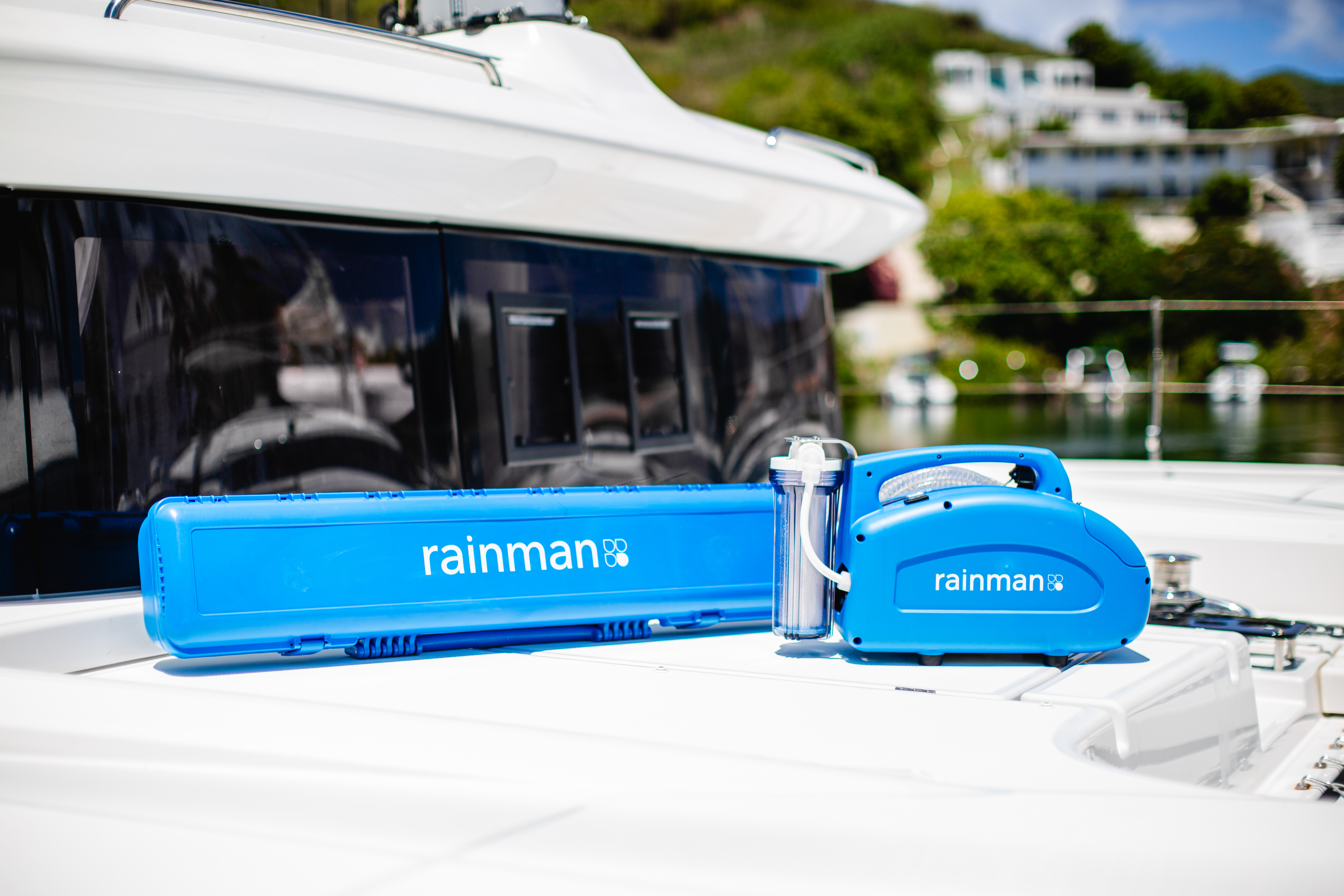 Rainman watermaker system on a catamaran.