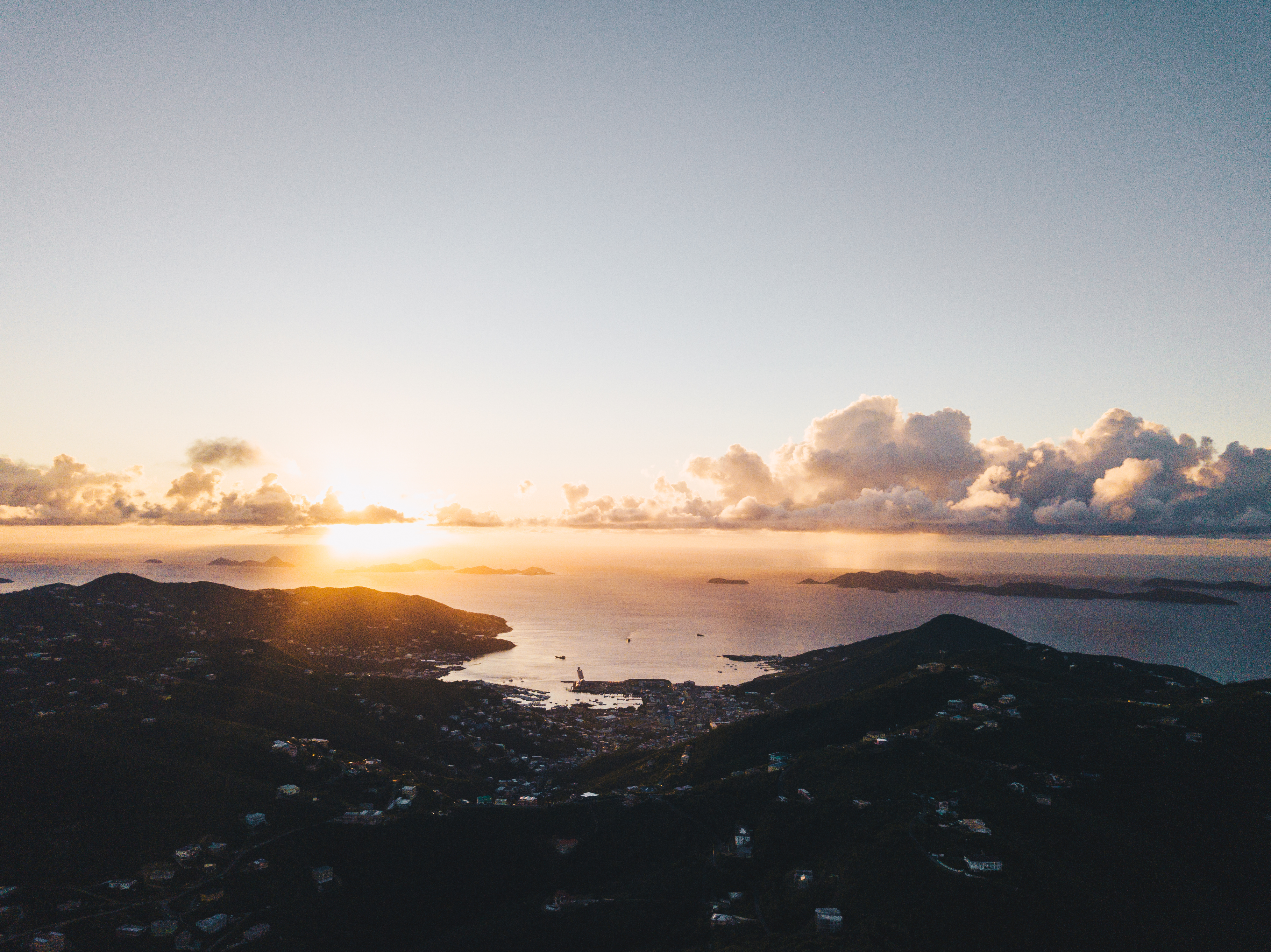 Aerial view of Road Town, Tortola, in the British Virgin Islands.