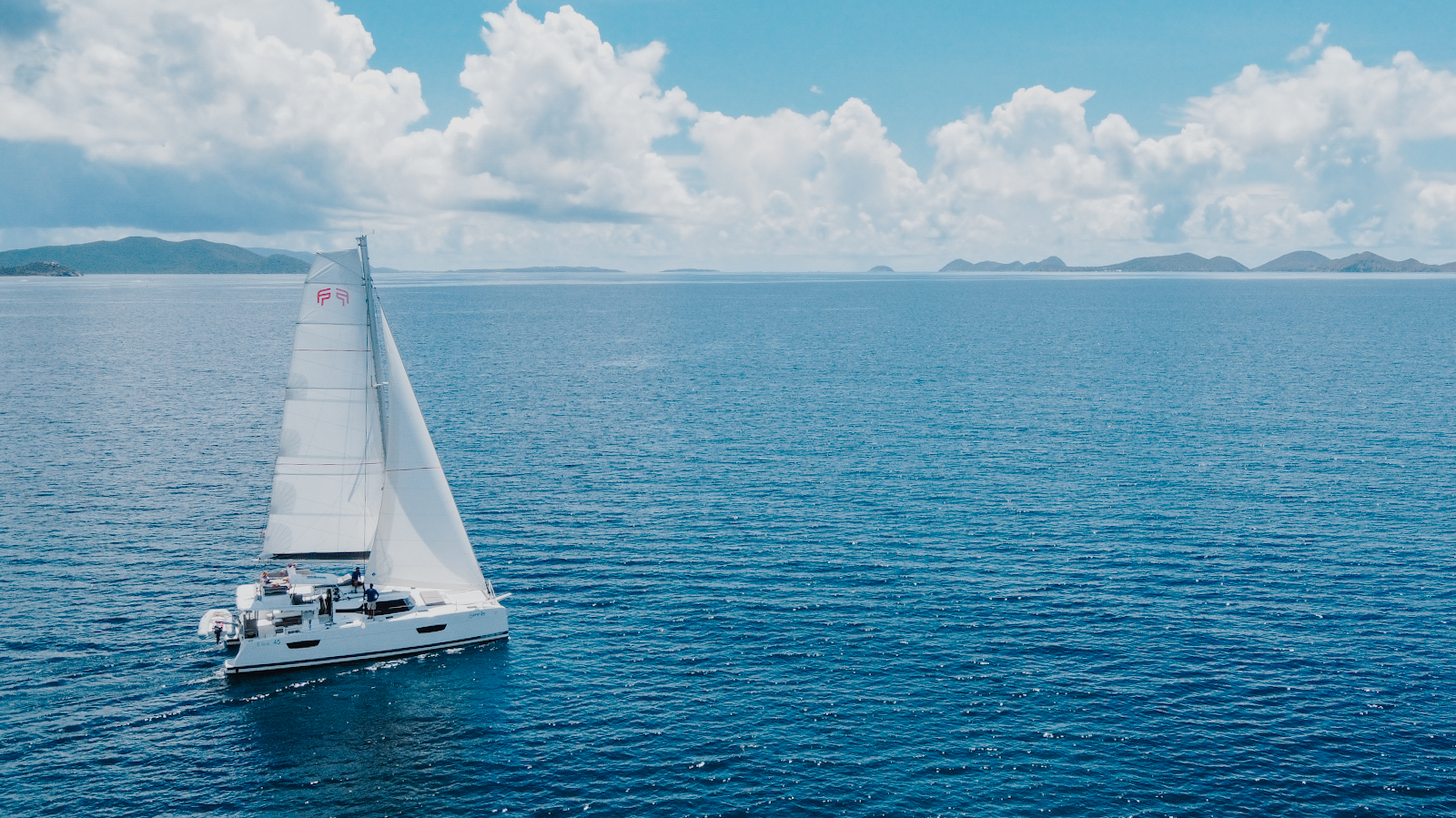Sailing catamaran in the British Virgin Islands